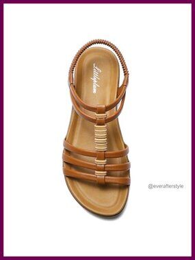 Flat Arch Support Braided Gladiator Sandals Elastic Ankle Strap Summer Shoes